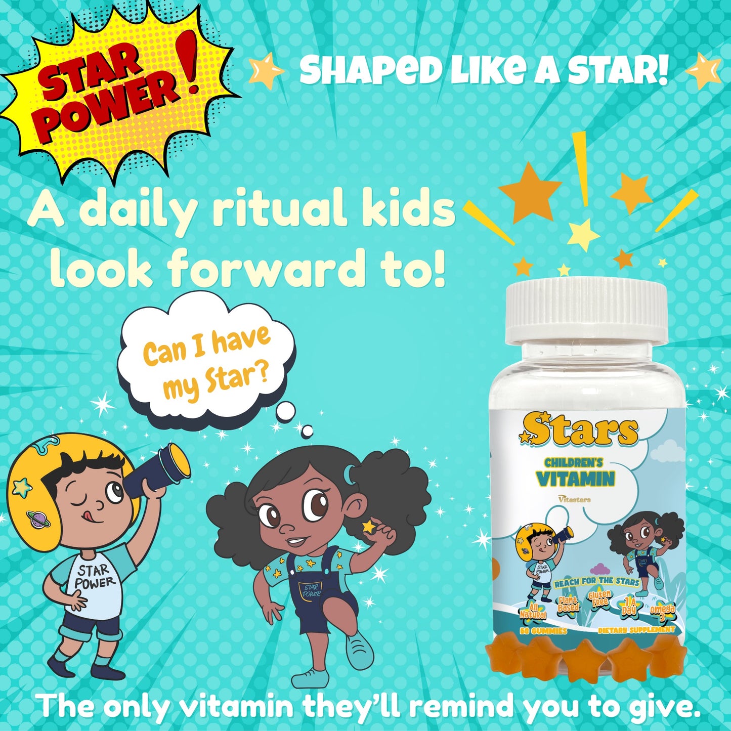 Vitastars Kids Growth & Gut Health Bundle | Multivitamin + Probiotic Gummies | Vegan, Gluten-Free (2-Pack)