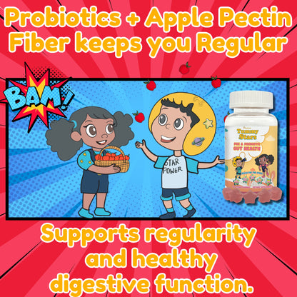 VitaStars Kids Growth & Gut Health Bundle – Daily Multivitamin Gummies + Prebiotic and Probiotic Gummies –  Gluten Free Vegan, 2 Pack