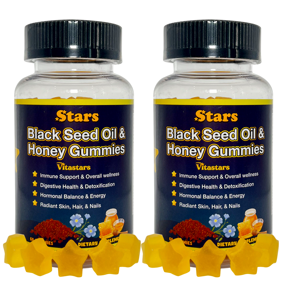 Stars Black Seed Oil & Honey Gummies + Vitamin C Biotin Apple Cider Vinegar Turmeric & BeetRoot