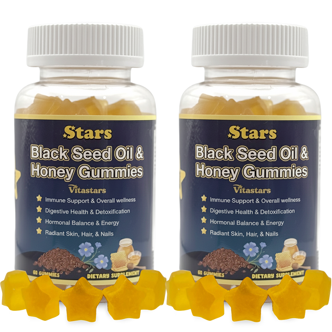 Stars Black Seed Oil & Honey Gummies + Vitamin C Biotin Apple Cider Vinegar Turmeric & BeetRoot