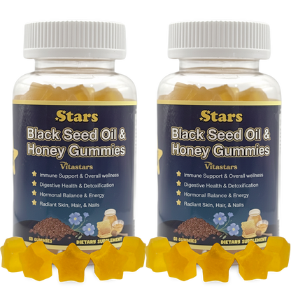 Stars Black Seed Oil & Honey Gummies + Vitamin C Biotin Apple Cider Vinegar Turmeric & BeetRoot