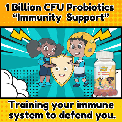 Vitastars Kids Growth & Gut Health Bundle |  Multivitamin + Probiotic Gummies | Vegan, Gluten-Free (2-Pack)