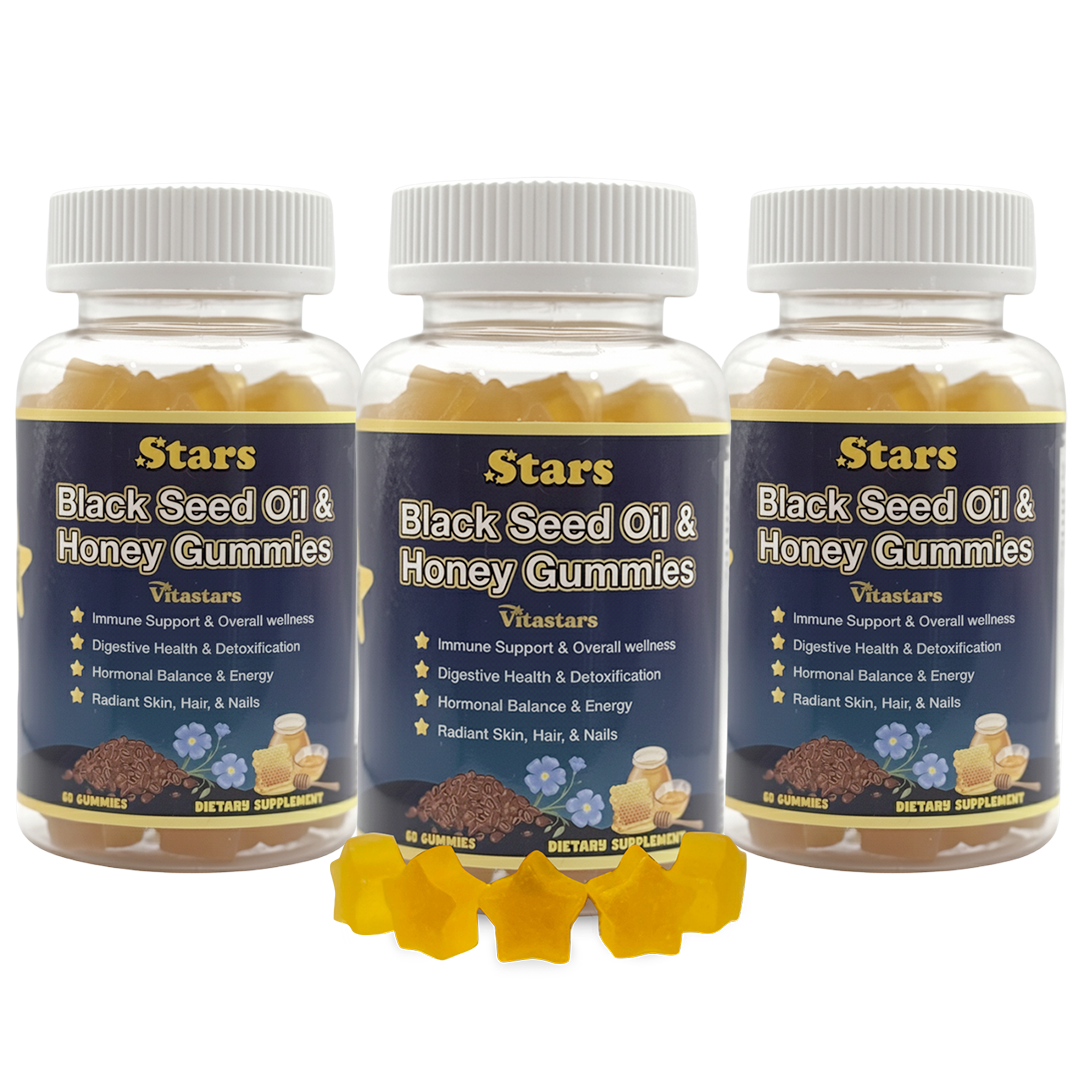 Stars Black Seed Oil & Honey Gummies + Vitamin C Biotin Apple Cider Vinegar Turmeric & BeetRoot