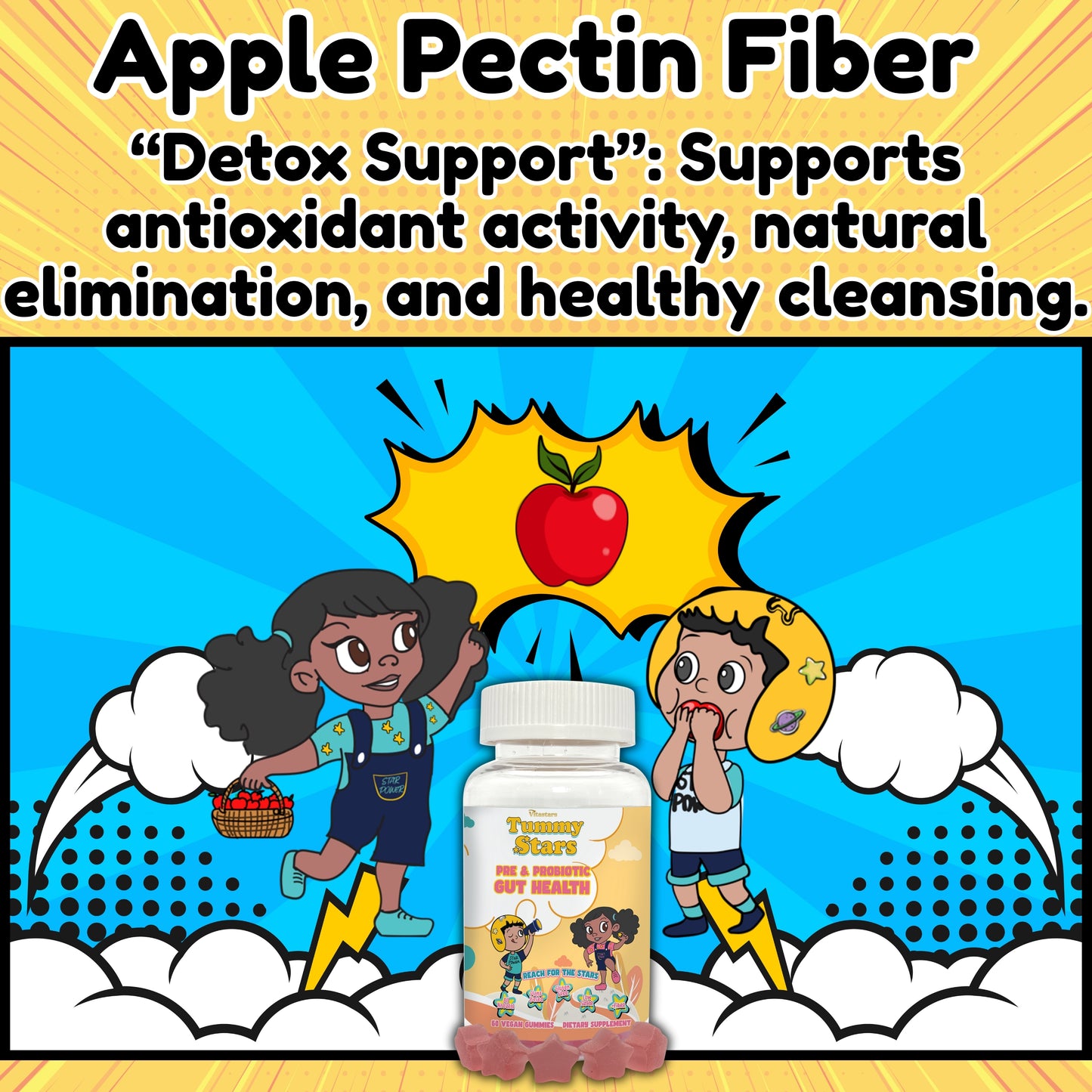 VitaStars Kids Complete Wellness Bundle – Multivitamin Gummies + Probiotic Gummies + Elderberry Immunity Gummies – Gluten Free Vegan, 3 Pack