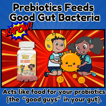 Vitastars Kids Growth & Gut Health Bundle |  Multivitamin + Probiotic Gummies | Vegan, Gluten-Free (2-Pack)