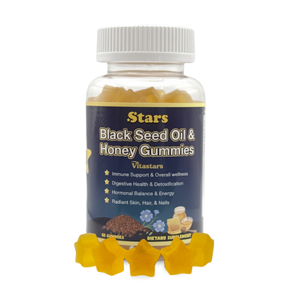 Stars Black Seed Oil & Honey Gummies + Vitamin C Biotin Apple Cider Vinegar Turmeric & BeetRoot
