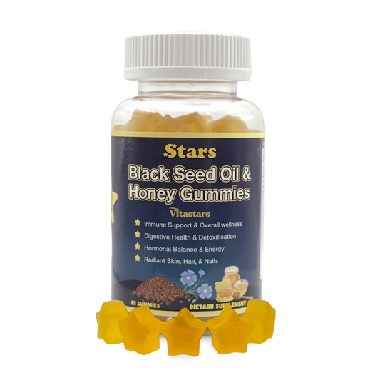 Stars Black Seed Oil & Honey Gummies + Vitamin C Biotin Apple Cider Vinegar Turmeric & BeetRoot
