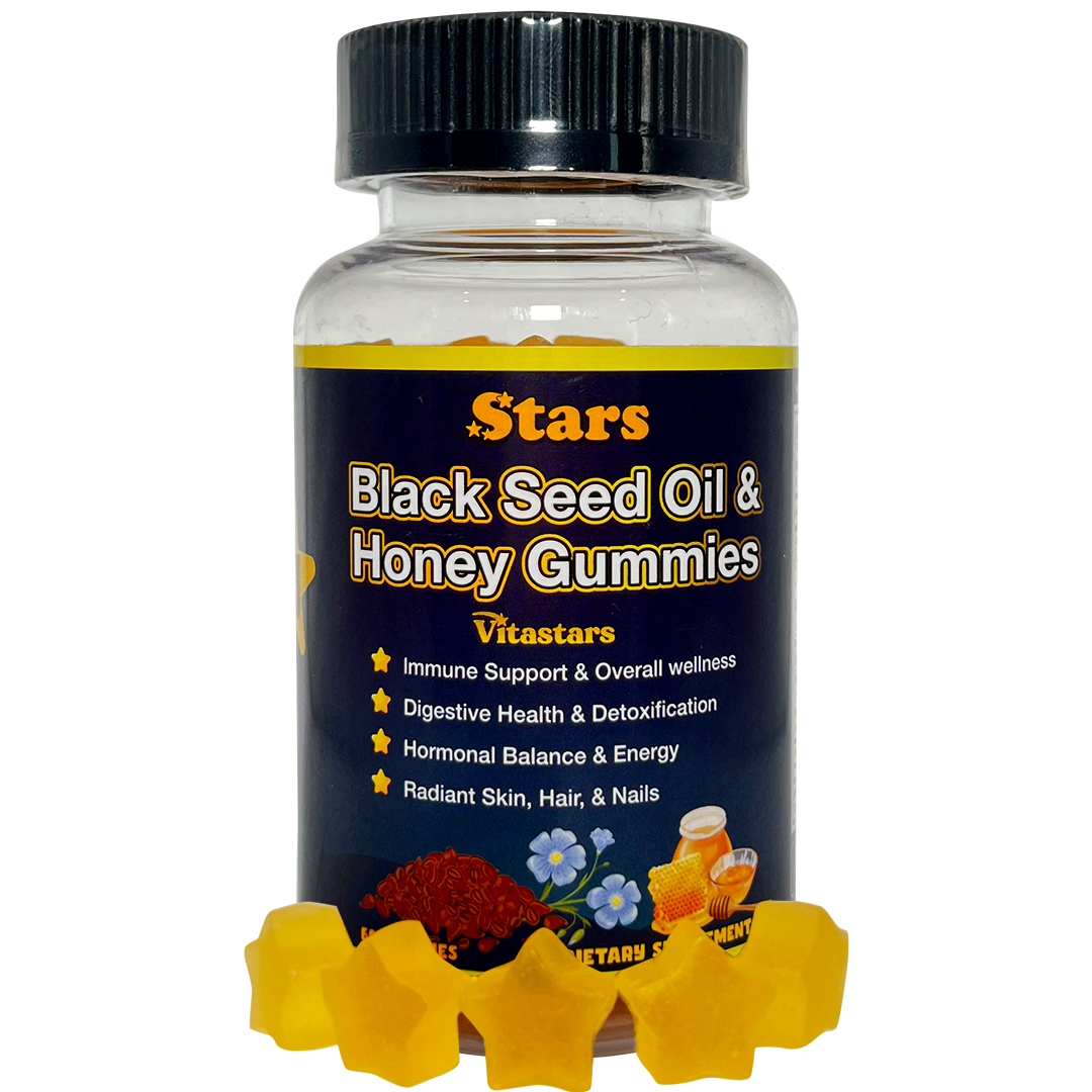 Stars Black Seed Oil & Honey Gummies + Vitamin C Biotin Apple Cider Vinegar Turmeric & BeetRoot