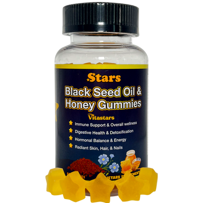 Stars Black Seed Oil & Honey Gummies + Vitamin C Biotin Apple Cider Vinegar Turmeric & BeetRoot