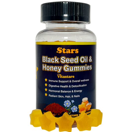 Stars Black Seed Oil & Honey Gummies + Vitamin C Biotin Apple Cider Vinegar Turmeric & BeetRoot