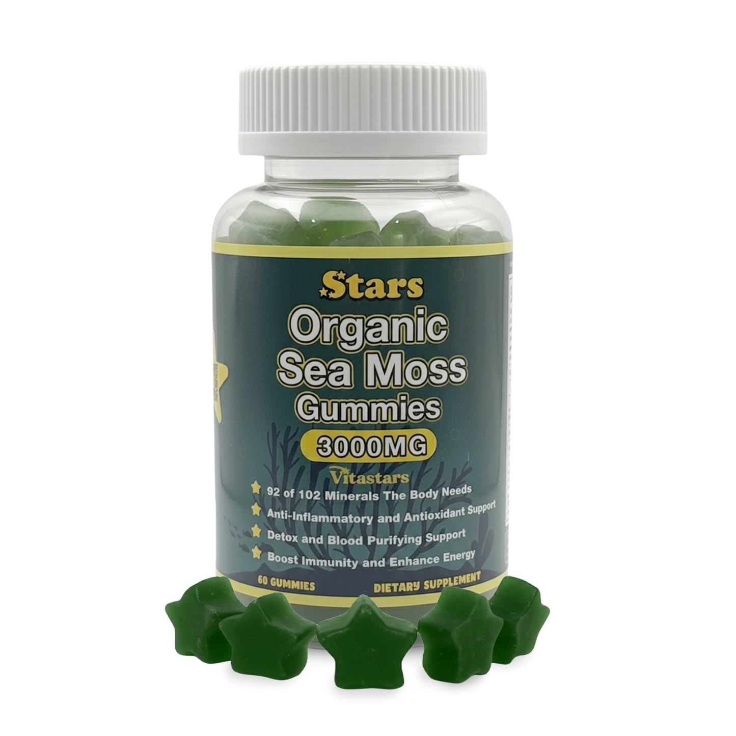 Stars Organic Sea Moss Gummies + Bladderwrack Burdock Root & Apple Cider Vinegar