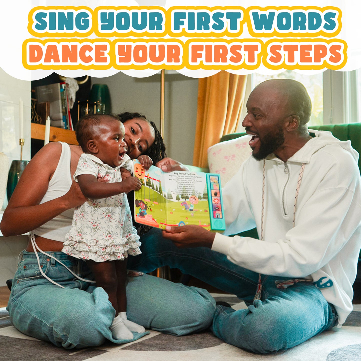 Hip Hop Nursery Rhyme Sound Book for Toddlers by Navy & Ryan – Bilingual English & Spanish Learning | Interactive Press & Play Musical Book | Teaches First Words, Rhythm, & Early Language Development (Ages 1-6)