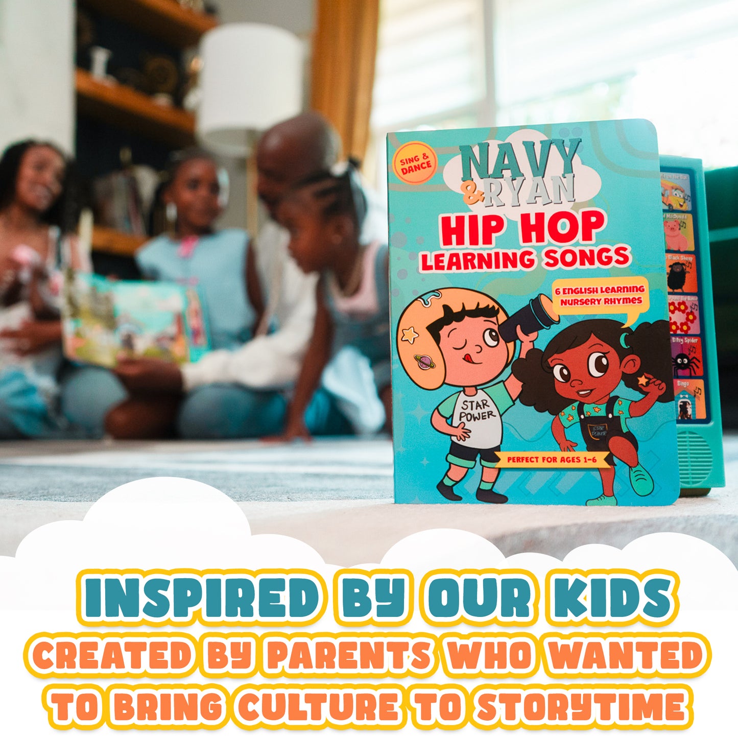 Hip Hop Nursery Rhyme Music Book for Toddlers by Navy & Ryan –  English Learning | Teaches First Words, Rhythm, & Early Language Development (Ages 1-6)