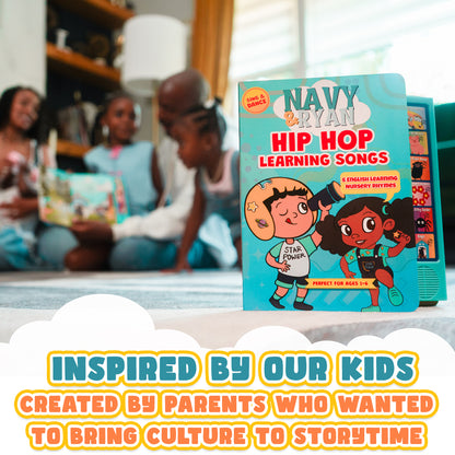 Hip Hop Nursery Rhyme Music Book for Toddlers by Navy & Ryan –  English Learning | Teaches First Words, Rhythm, & Early Language Development (Ages 1-6)